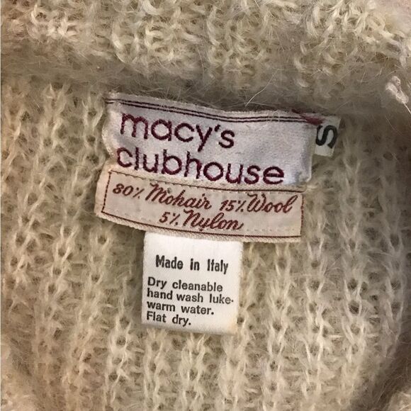 Vintage Macys Clubhouse Mohair Cardigan S - Picture 4 of 6